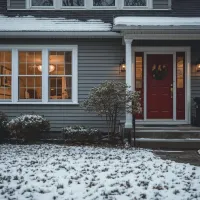 home in snow
