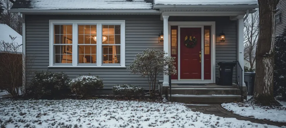 home in snow
